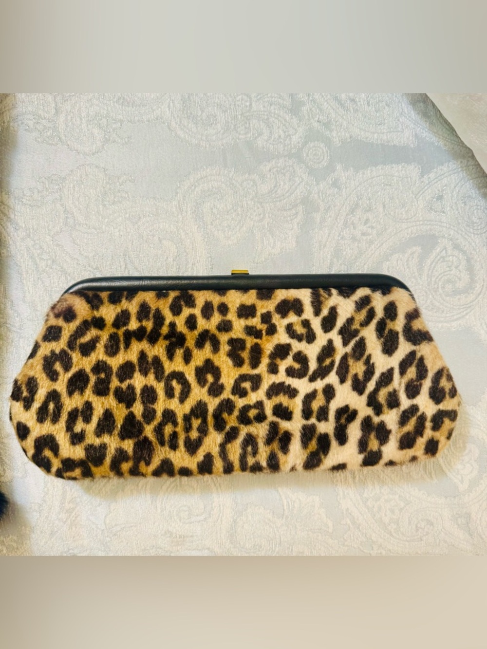 Leopard Vintage Clutch Elongated Style - Picture 2 of 5